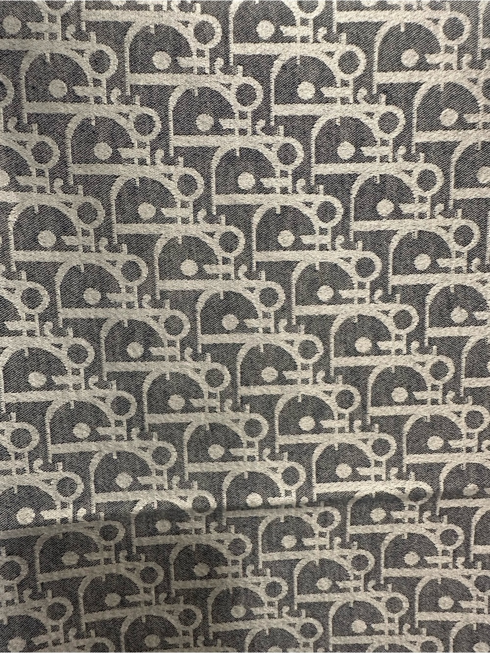 New Dior logo square scarf Gray Cream 38”x38” - Picture 2 of 3